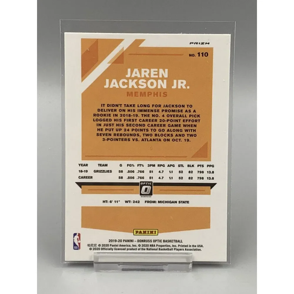 Donruss Optic 2019-20 JAREN‎ JACKSON JR GRIZZLIES HYPER PINK PRIZM Parallel